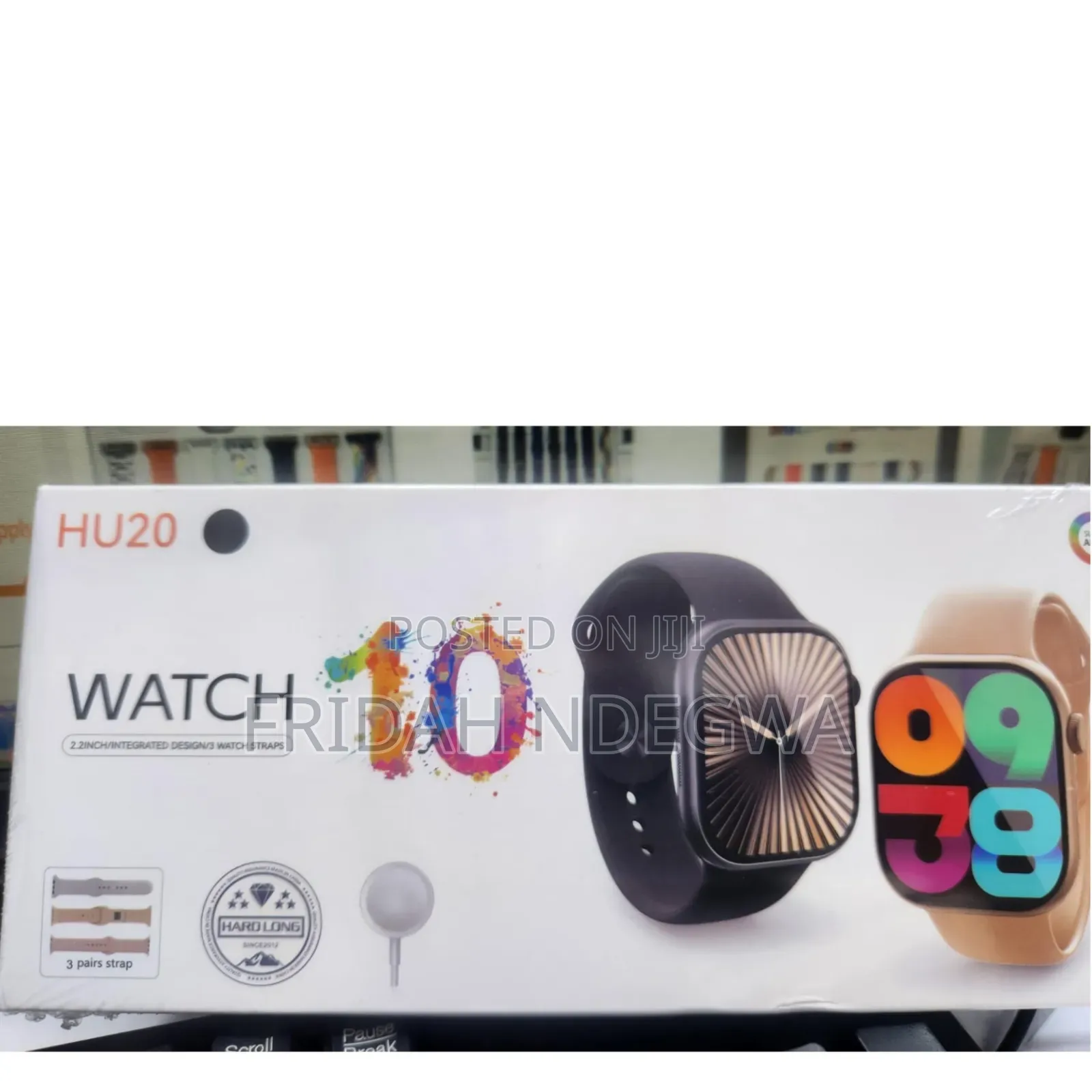 *Hu20 2.2 Inches Smart Watch With 3 Straps*
