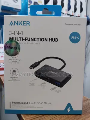 Anker Ank-Powerexpand 3 in 1 Usb-C Hub Supports Pd100w Charging.