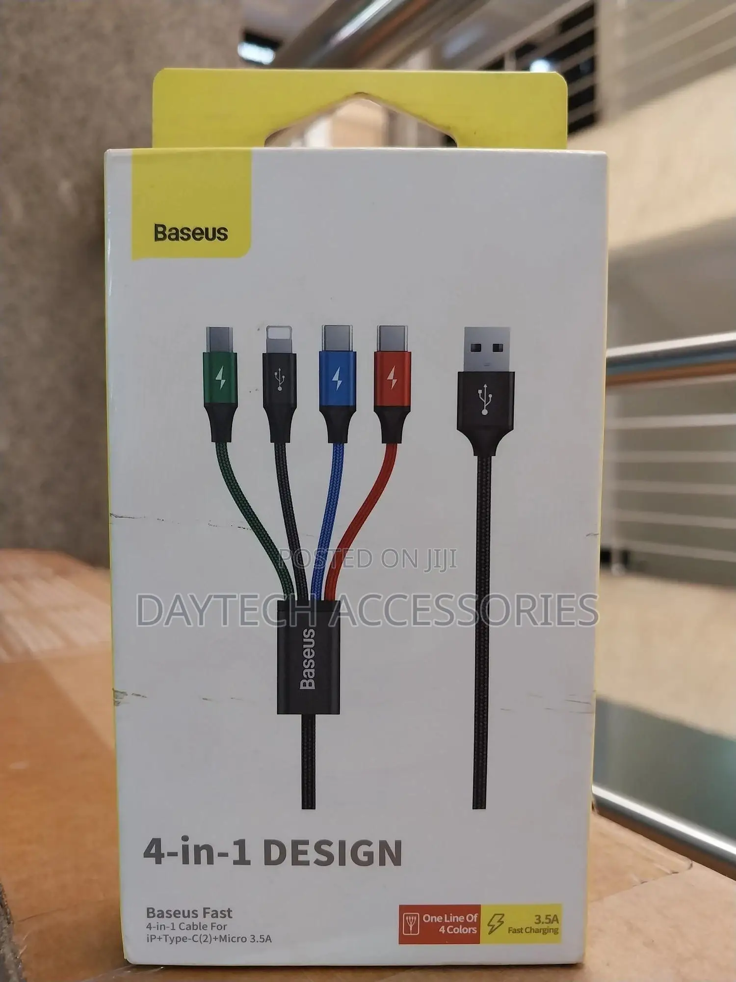 Usams Multi Charging Cable 4 in 1 Ios/Type C/Micro Usb Nylon Braided