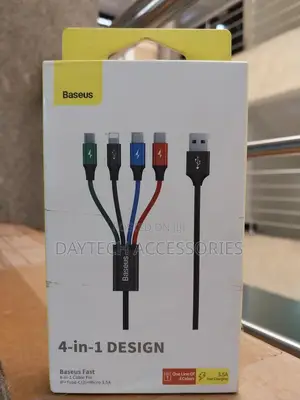Usams Multi Charging Cable 4 in 1 Ios/Type C/Micro Usb Nylon Braided