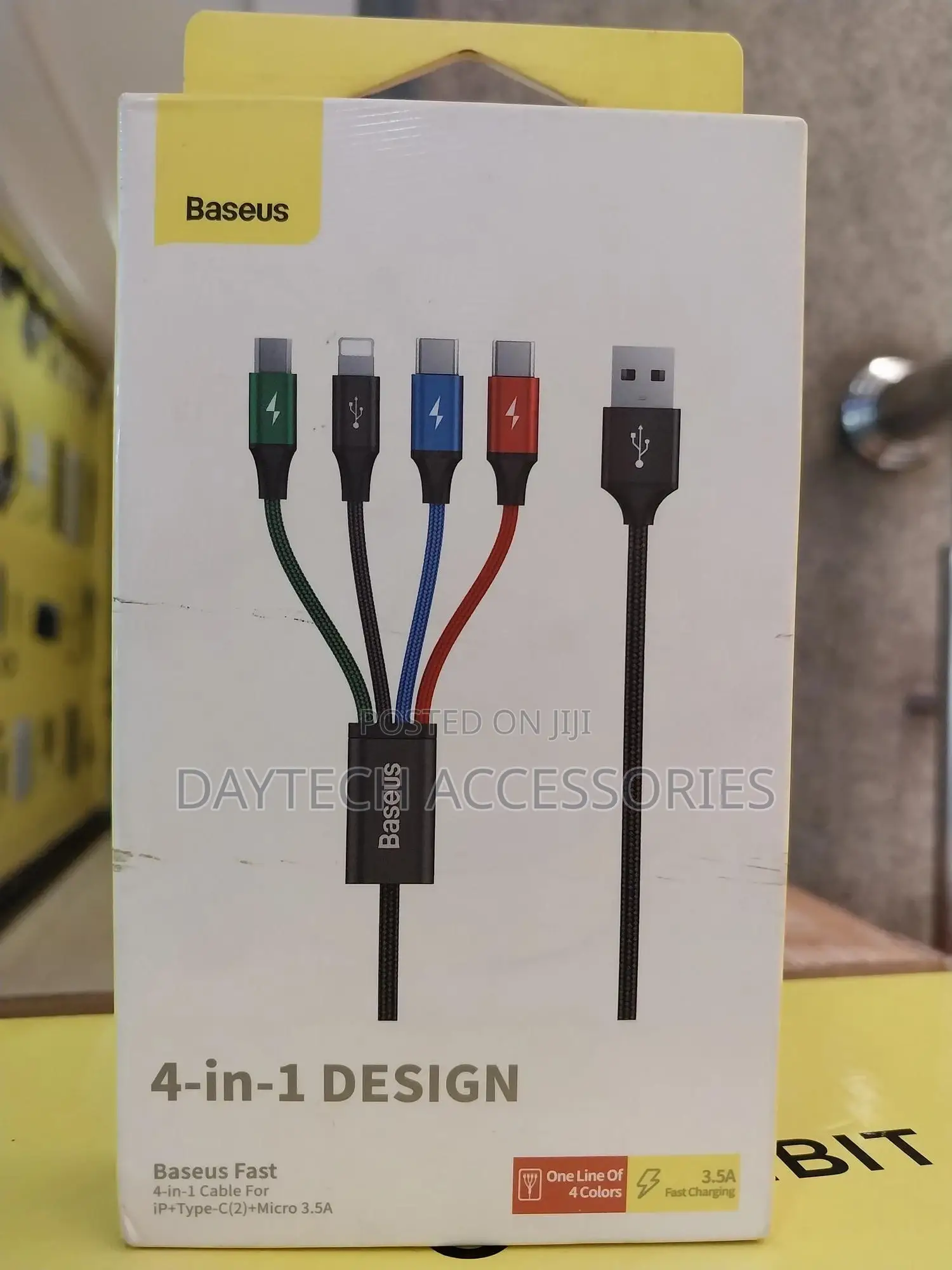 Usams Multi Charging Cable 4 in 1 Ios/Type C/Micro Usb Nylon Braided