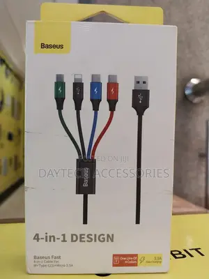 Usams Multi Charging Cable 4 in 1 Ios/Type C/Micro Usb Nylon Braided