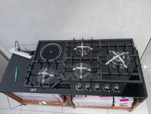 Khal 90cm Gas (1wok)+1electric Ceramic Plate Black Glass