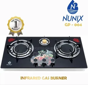 Nunix 3 Burner Glass Infrared Stove Gp-004