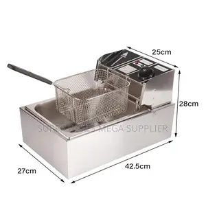 6l Commercial Electric Deep Fryer Stainless Steel With Adjustable Temp