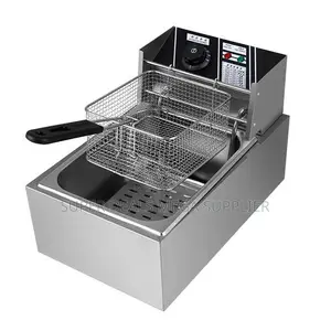 Single Tank 6l Electric Deep Fryer Stainless Steel Adjustable Heat