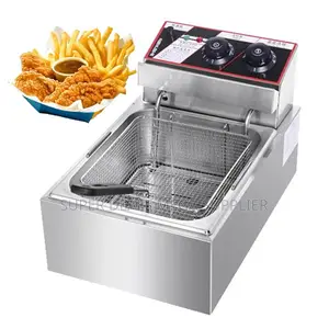 6 Litres High Capacity Electric Deep Fryer Stainless Steel Single Tank