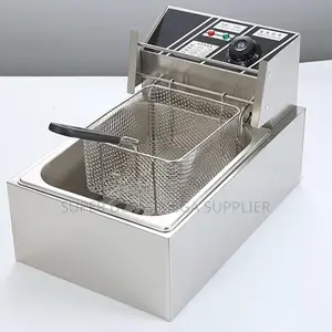 Electric 6l Fryer Single Tank Stainless Steel for Fries and Chicken