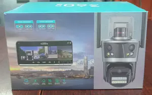 Three Lenses,Three-View Preview Wifi Dual Lens Icsee Solar PTZ Camera