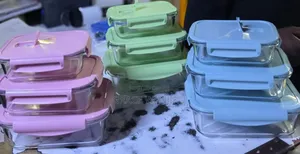 3 PCS Borrosilicate Glass Storage Bowl Lock Fresh