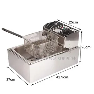 6l Single Tank Stainless Steel Electric Deep Fryer for Restaurants Use