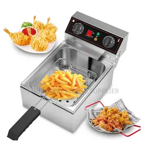 Large 6 Litres Stainless Steel Electric Deep Fryer With Single Tank