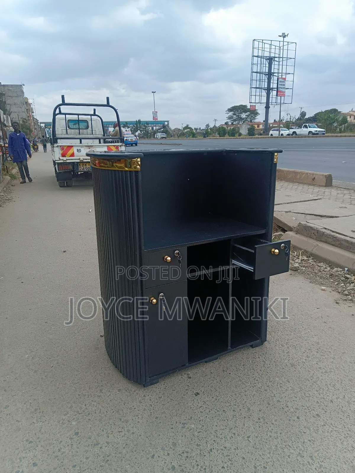 Reception Desk, Black Colour