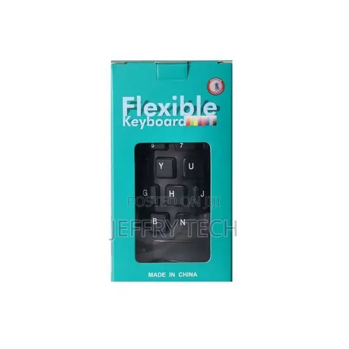 Flexible Usb Silicone Gel Full-Sized Keyboard - Black.