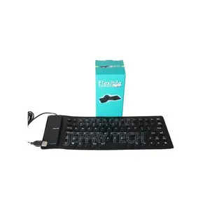Flexible Usb Silicone Gel Full-Sized Keyboard - Black.