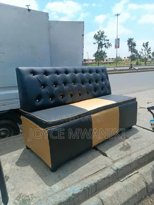 Waiting Couch or Restaurant Couch, Black and Gold 