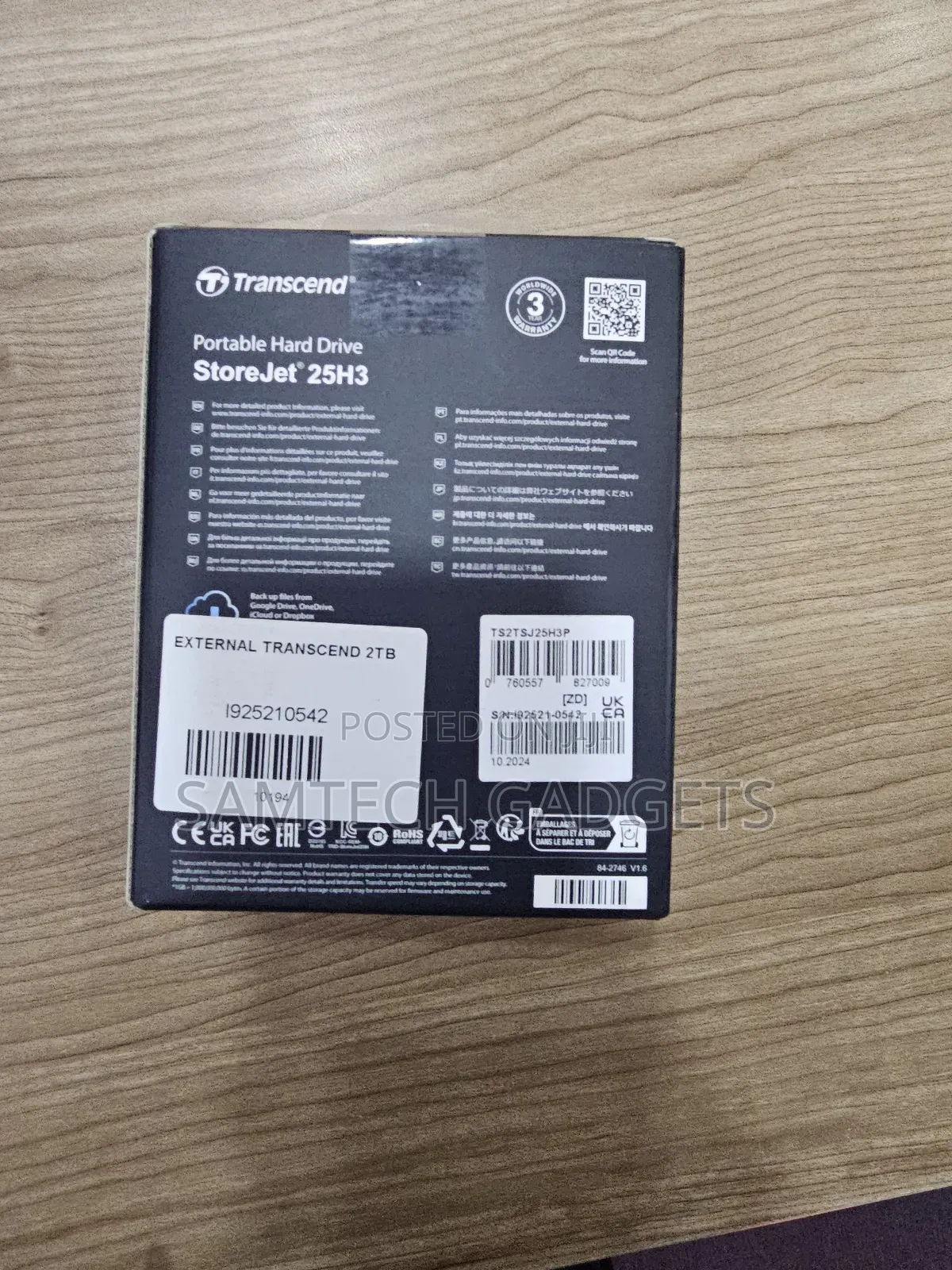 Transcend 2 Terabyte Harddisk