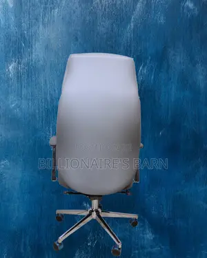 High-Back Grey Executive Leather Office Chair — Easy to Clean