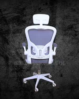 White Ergonomic Office Chair (Heavy-Duty) — Moving Fast