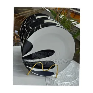 6pcs White Black Ceramic Plate* 
