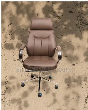 Brown Executive Leather Office Chair | Imported Lumbar Support