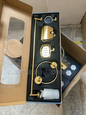 Gold Bathroom Accessories Set (6 Pieces)