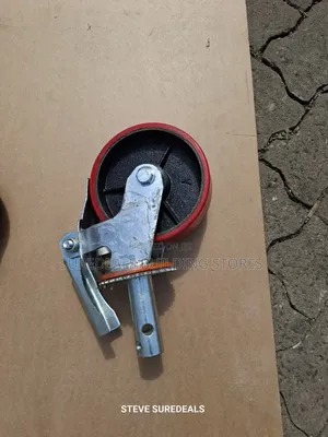 Heavy-Duty Scaffolding Caster Wheel With a Locking Brake.