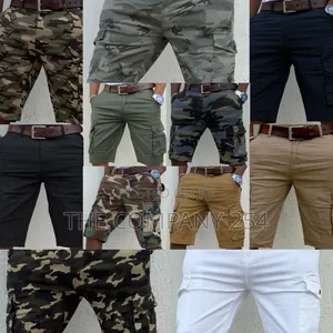 Khaki Combat Casual Cargo Plain Side Pocket Shorts