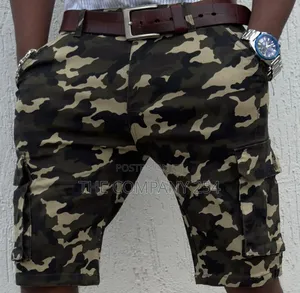 Khaki Combat Casual Cargo Plain Side Pocket Shorts