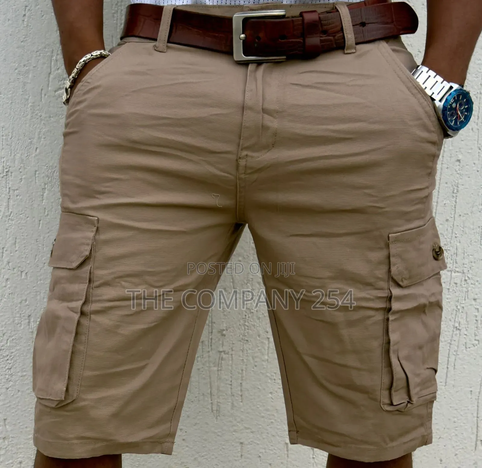 Khaki Combat Casual Cargo Plain Side Pocket Shorts