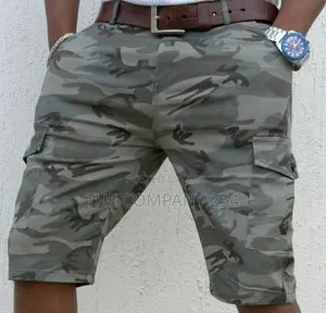 Khaki Combat Casual Cargo Plain Side Pocket Shorts