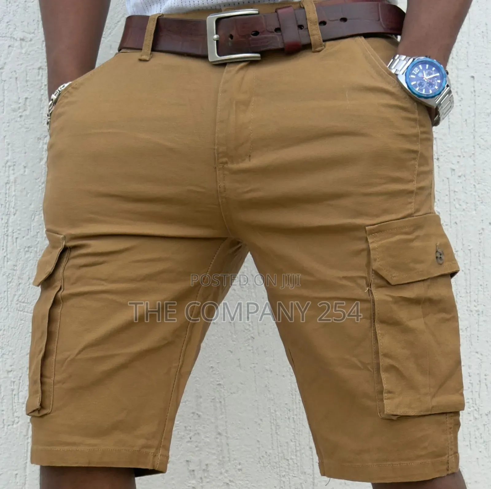 Khaki Combat Casual Cargo Plain Side Pocket Shorts