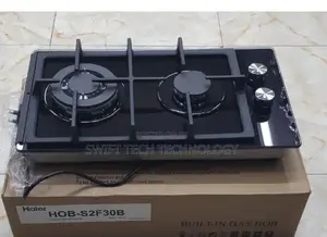 Haier Glass Inbuilt 2 Burner With Wok Burner Hob Cooker