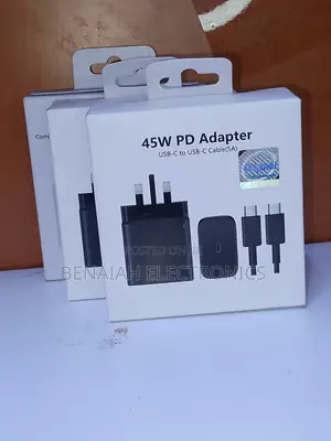 Samsung Charger,45 Watts C to C Cable Black Efficient Charger