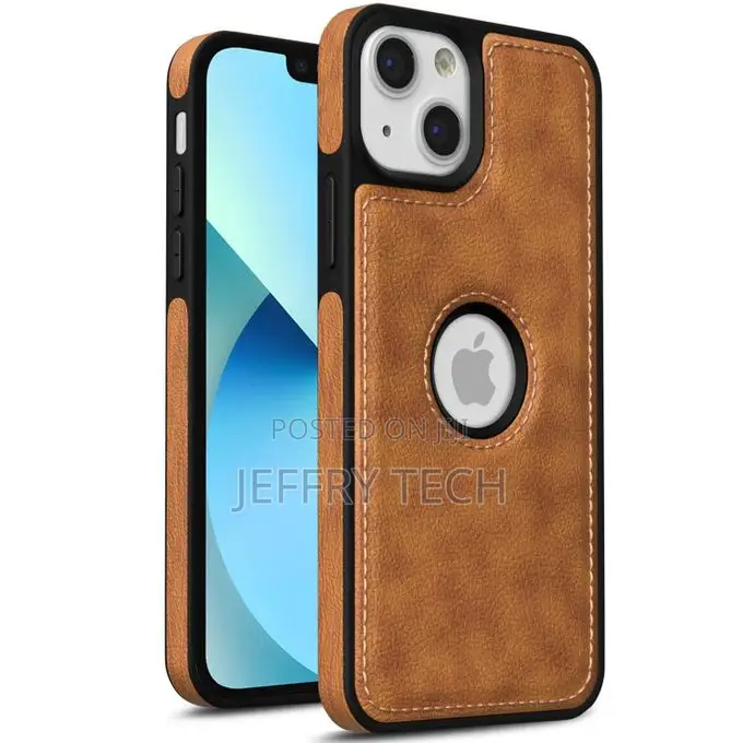 Posdter Brown Full Flexible Classic Pu Soft Leather Case for iPhone 13