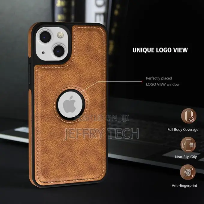 Posdter Brown Full Flexible Classic Pu Soft Leather Case for iPhone 13