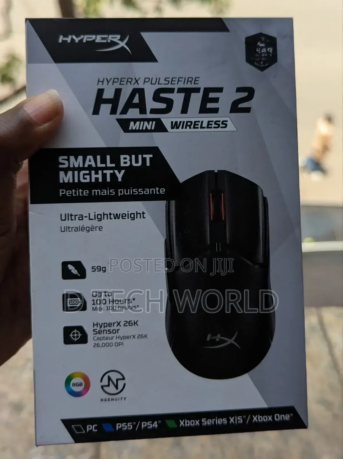 Hyperx Pulsefire Haste 2 
Mini Wireless Gaming Mouse 
Bluetooth 
RGB