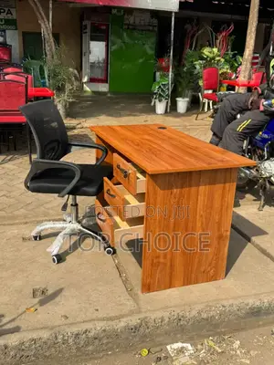 Dark Brown Desk and Mesh