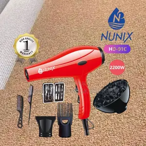 Nunix Hd-01c Red Blow Dryer With Powerful and Compact Hair Drying Tool