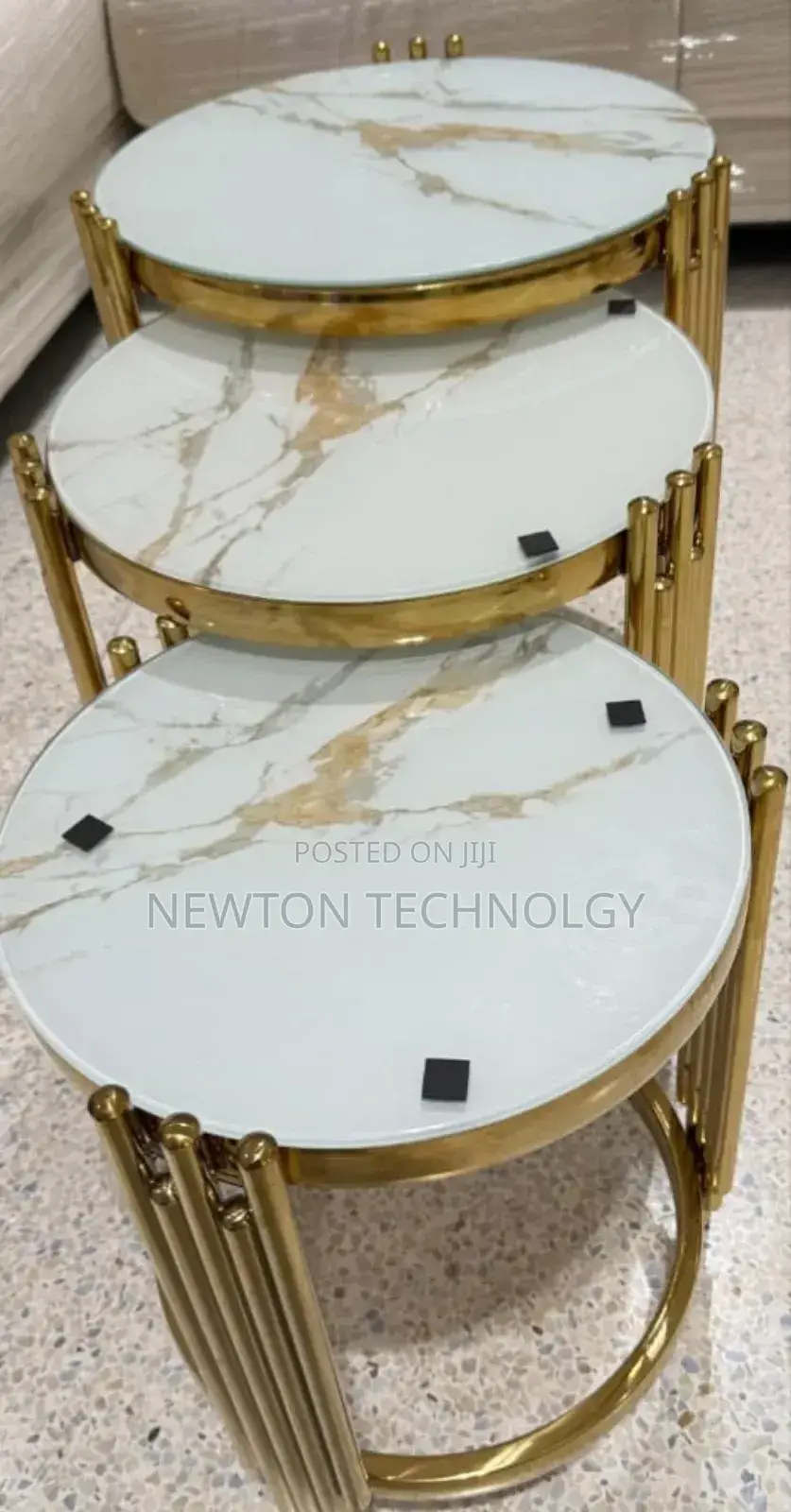 3 in 1 Executive Pure Marble Table