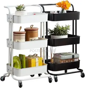 Multipurpose 3 Tier Metallic Trolley