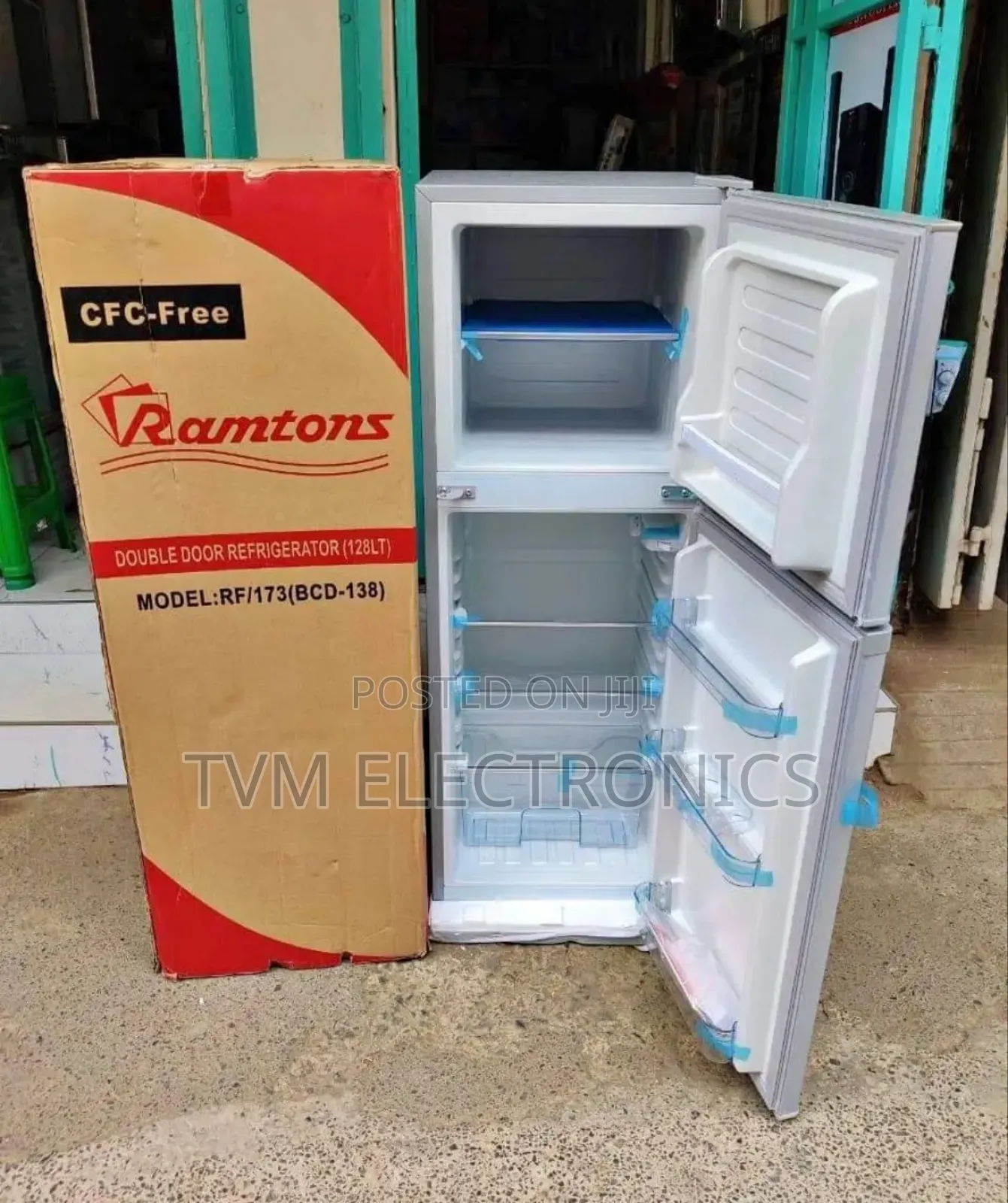 128 Liters 2 Door Direct Cool Fridge, Silver- Rf/173
