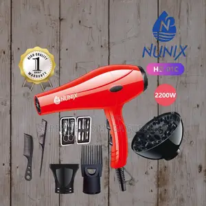 Easy to Use Nunix Hd-01c Red Hair Dryer With Accessories
