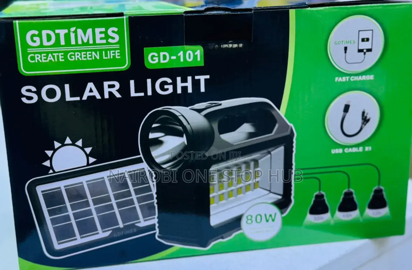 Solar Home Kit With 3 Bulbs and Usb Charging Kit
