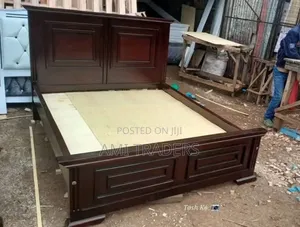 Dark Brown Wooden Bed (5*6)