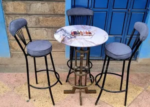 Gray Bar Set Chairs and a Table