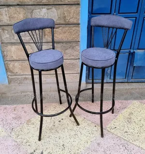 Kitchen Counter or Bar High Stools With Cushioned Backrest.