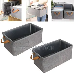 *47x29x20cm Foldable Grey Clothes Storage Bag / Laundry Bin
