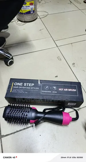 Hot Air Hair Brush Straightener