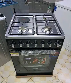 Ecomax Black 60*60 3gas+1hotplate Cooker With Rapid Hotplate